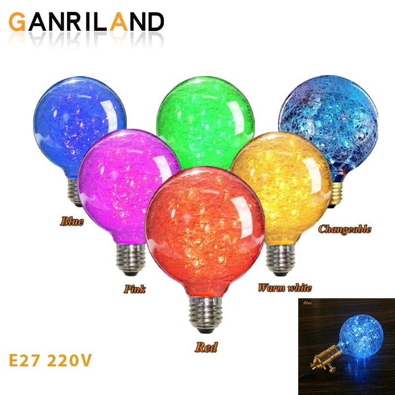 GANRILAND-G95 ÷Ǯ LED   Ʈ Ʈ,  ̾ E27 220V, ۷κ  50 , , ũ , ǳ 